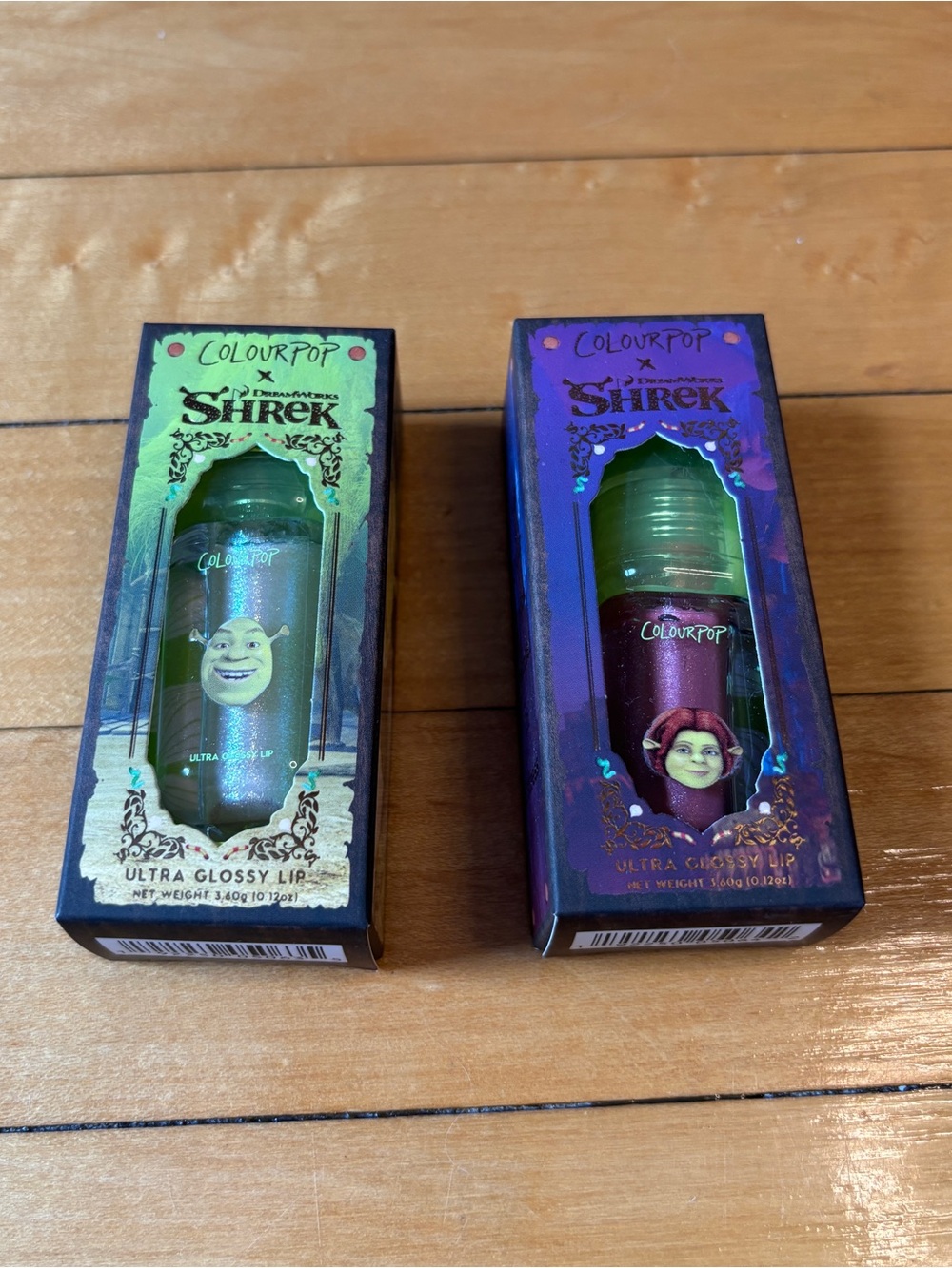 New in Box ColourPop x Shrek Limited Edition Ultra Glossy Lip Gloss - Set of 2